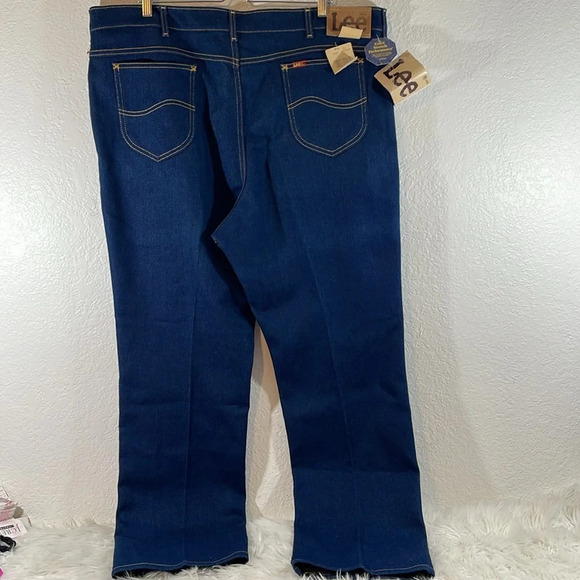 LEE VINTAGE COMFORT STRETCH BLUE JEANS 46x32 MADE IN USA NEW - Picture 4 of 11